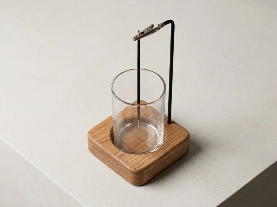 RİTÜEL SERİSİ Dekoratif Ahşap Tütsülük ve Meditasyon Aksesuarı |1 Paket Tütsü Hediyeli 10x27 cm