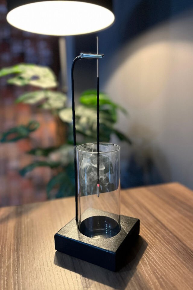 Dekoratif Ahşap Tütsülük 10x30 Cm (10 Adet Çubuk Tütsü Hediyeli)